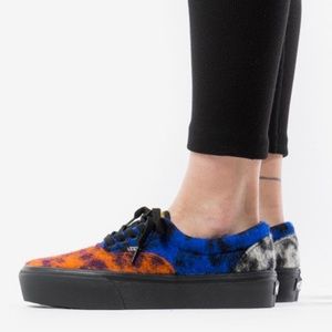 vans era mixed leopard platform sneaker